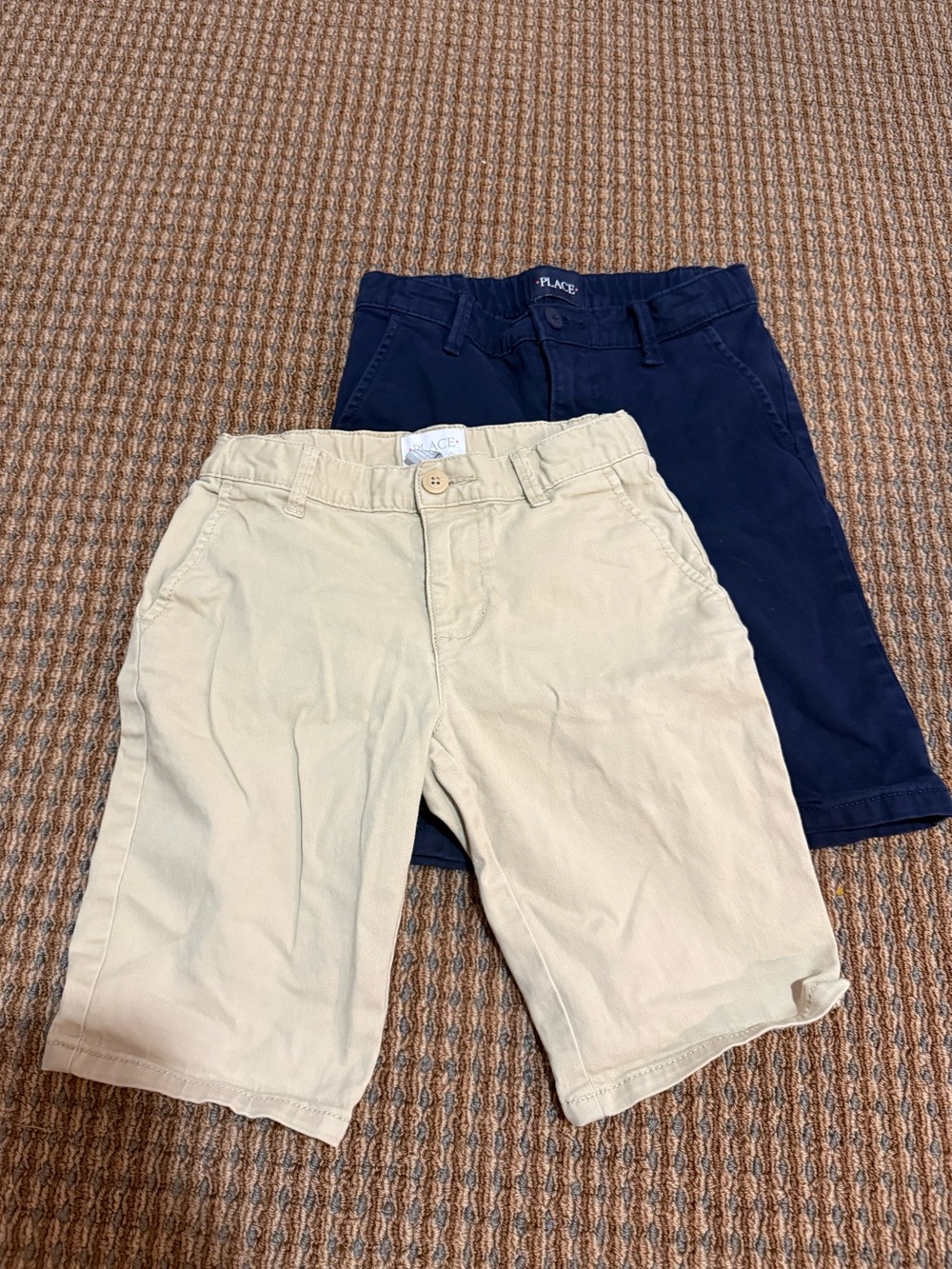 Place Girls Khaki and Navy Shorts Two-Pack -
Size 10 SLIM